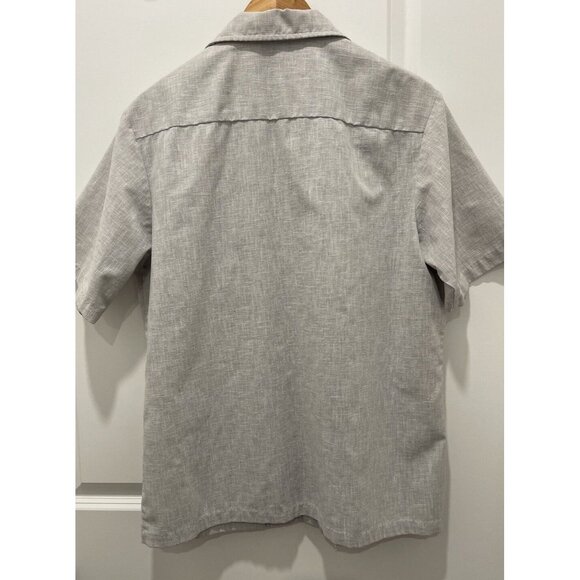 IOLANI Vintage Men's Hawaiian Shirt Island Boat Fish Mermaid Grey Size Large - Picture 2 of 5